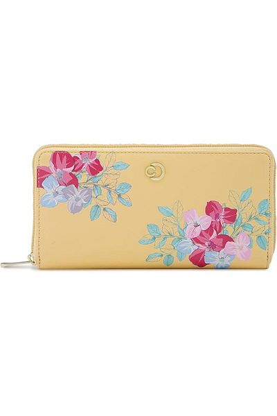 Caprese Shanaya Zip Around Wallet Large Yellow