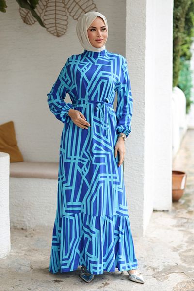 Bestenur Elar Woven Viscose Dress 1314 - Indigo