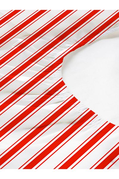 Evmila Stripe Patterned Printed Double Sheet Set 180X200 cm