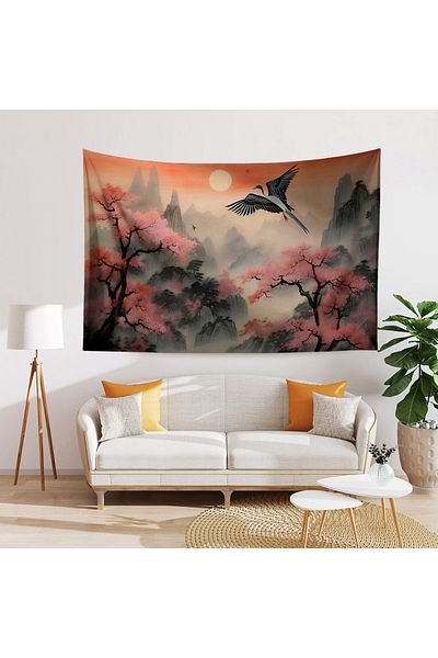 Else Dekor Stil japonez Sakura Natură Peisaj Model Tapiserie Tapiserie Tapiserie
