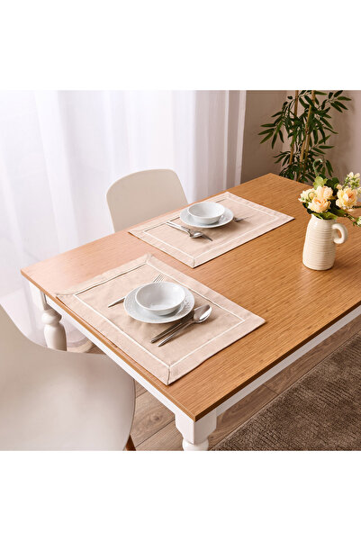 Evidea Απαλό Σετ με ρέλι Αμερικανικών Σερβιετσέρ - Μπεζ - 35x50 cm