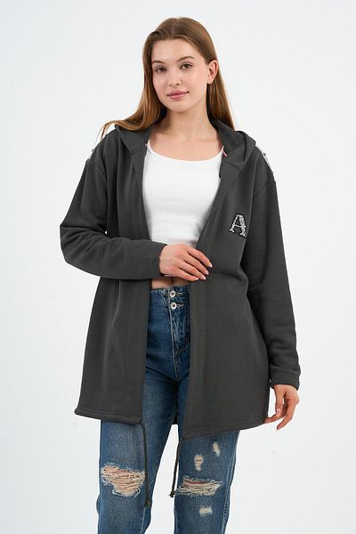 ALEXANDERGARDI Hooded Shoulder Detailed Long Cardigan