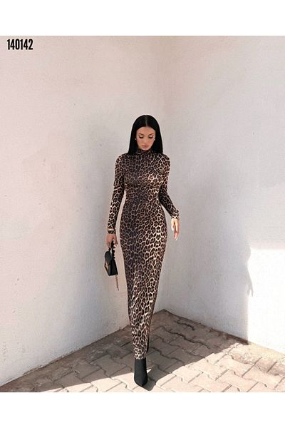 Kokosh moda Rochie de damă cu mânecă lungă cu model din microțesătură