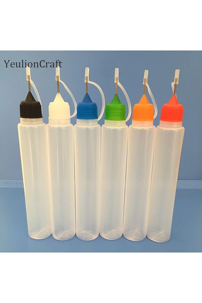Choice black Chzimade 5Pcs Colorful 30ml Refillable Squeezable Needle Bottle Point Line Diy Polymer Clay To