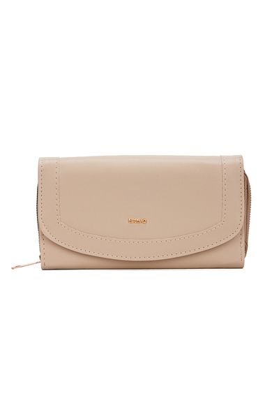Newish Polo Women's Beige Faux Leather Card Holder and Wallet