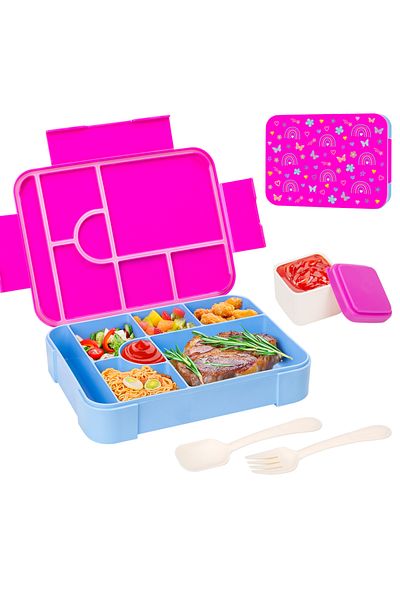 Choice 1330ml Pink Adorable Pattern Kids Lunch Box Portable Divided Microwave Oven Bento Box Leakproof Food