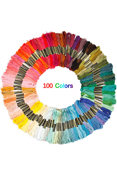 Choice 100 لون 100/200/447 قطعة خيوط تطريز بألوان مختلطة من القطن، خيوط خياطة...