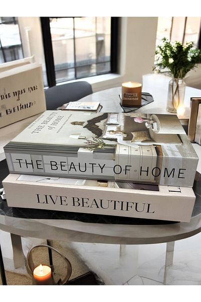 Saccura Decor Decorative Book Box Set, Beauty of Home Box Set of 2