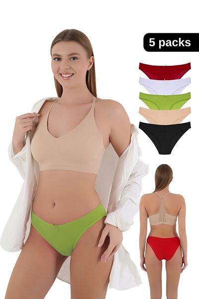 CENNETOĞLU Γυναικεία εσώρουχα 5 ΤΕΜ. Πολύχρωμα Lycra Flexible Soft