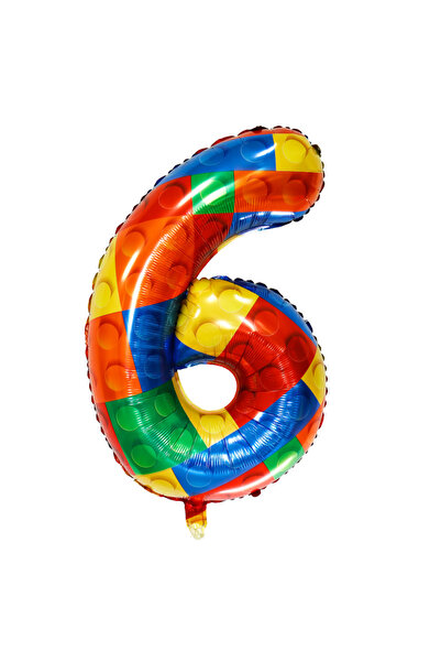 Choice بالونات أرقام بناء مقاس 32 بوصة 6 32 بوصة بالونات لاتكس لمكعبات ملونة ...