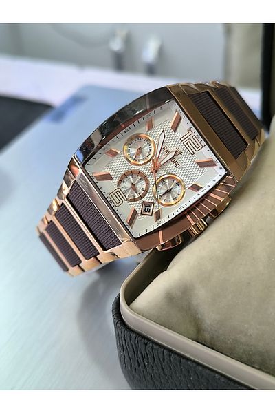 Raymond Men's Brown Cornered Wristwatch