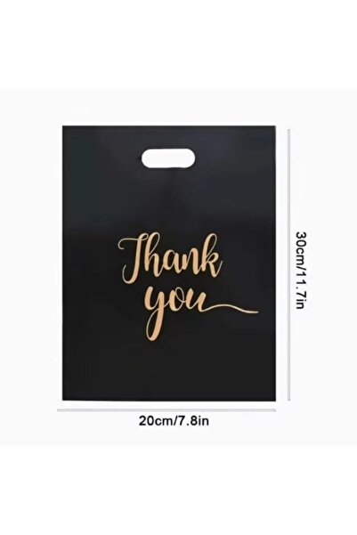 Choice 50 قطعة 30 × 20 سم حقيبة شكر سوداء حقيبة تسوق محمولة بلاستيكية للتغليف...