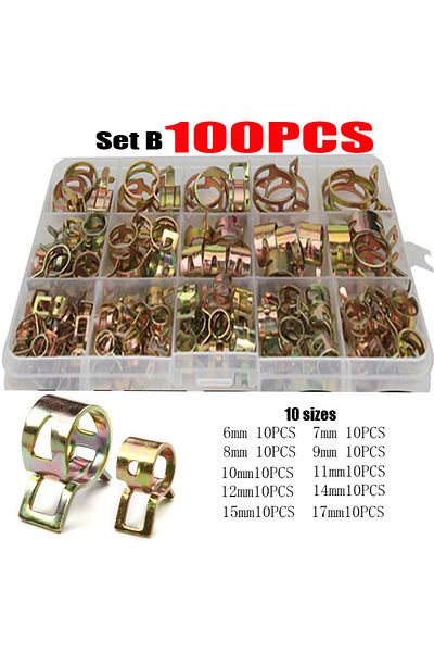 Choice 75pcs 6-10mm 75/100/155pcs Car Truck Spring Clips Fuel Oil Water Hose Clip Pipe Tube Clamp Fastener