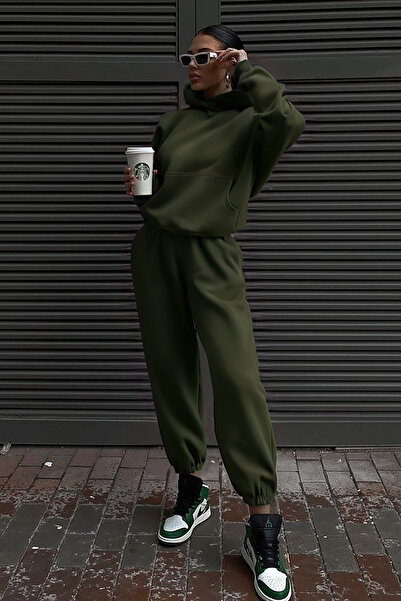 CMZ COLLECTİON Σετ Φόρμας Premium Χακί με Βαμβάκι Plus