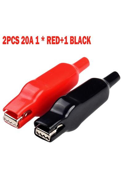 Choice 1x Red 1 X Black 2pcs Alligator Clip 20a Pvc Sheathed Alligator Clamps Diy Test Leads Crocodile Ele