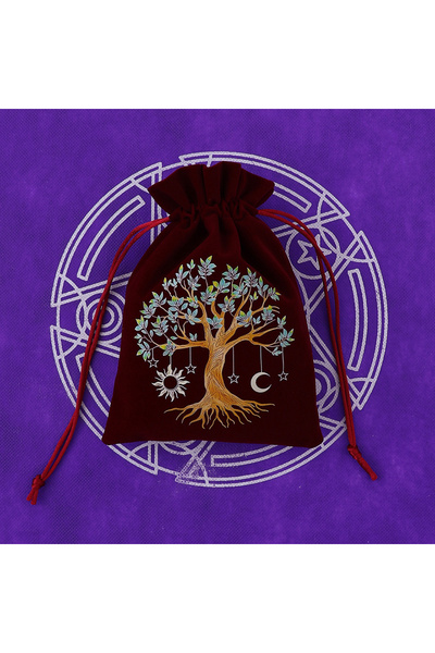 Choice حقيبة تخزين بطاقات التارو المخملية برباط مقاس 13 × 18 سم، حقيبة تخزين ...