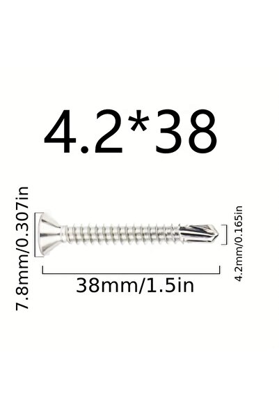 Choice 4.2x 38 50 قطعة 50 قطعة #8 M4.2 410 مسامير ذاتية اللولبة من الصفائح ال...