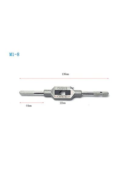 Choice1 مفتاح صنبور قابل للتعديل M1-8 لمقبض صنبور الخيط وحامل الصنابير اليدوية الفولاذية وأدوات التنصت والمخرطة