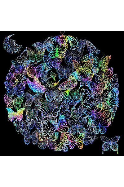 Choice 100 Pcs/pack Transparent Butterfly Laser Stickers Holographic Stickers Pet Creative Retro Sticker...