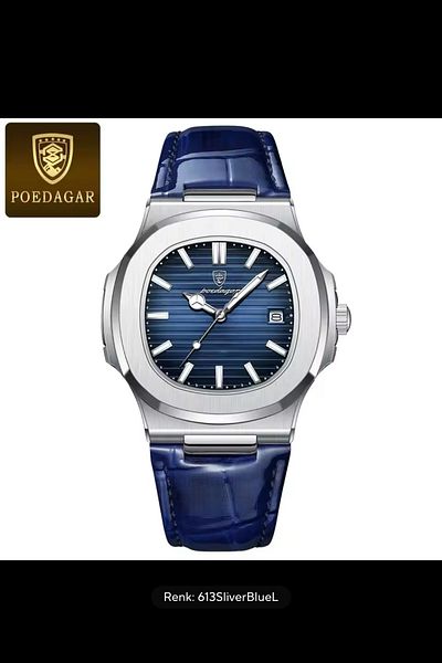 POEDAGAR New Patekss Luxury Men's Wristwatch with Leather Cord Arrival for 25 Years