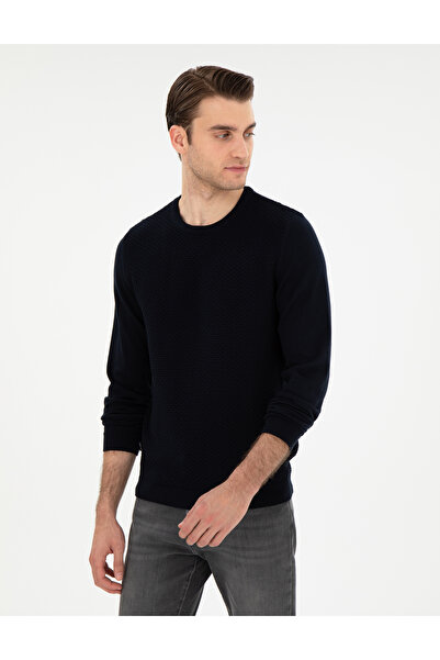 Pierre Cardin Відкритий темно-синій светр зі струнким кроєм та велосипедним к...