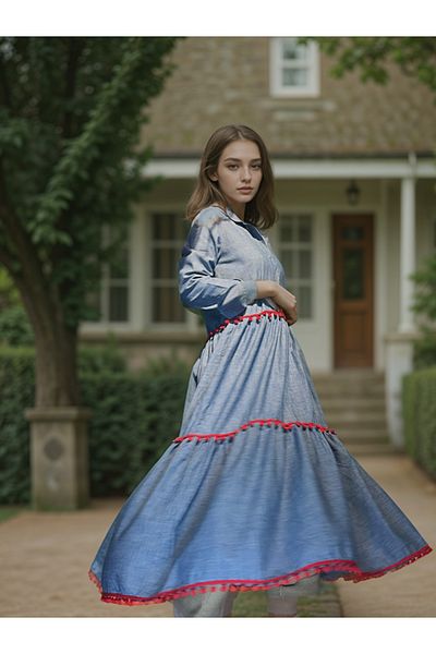 poupee Rochie lungă de jeans pentru femei, rochie de damă, rochie de damă din denim albastru, rochie lejeră