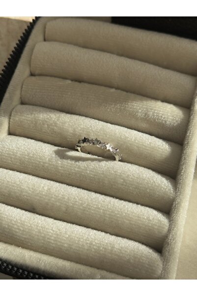 KİLİGİSTANBUL Gümüş Renk, Ayarlanabilir Mini Yıldızlar Yüzük