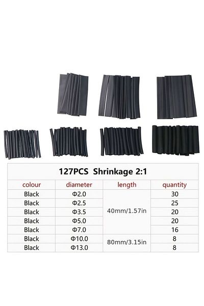 Choice 127pcs 127pcs Heat Shrink Tubing Sleeve Assembly Kit Electrical Connection Cable Wrap Tubing Mobile