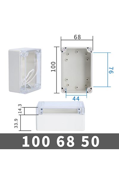Choice Ft100-68-50 Transparent Waterproof Outdoor Enclosure Plastic Box Electronic Project Case Instrument