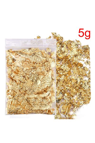 Choice 5g Gold 3/5g Gold Silver Bronze Foil Paper Irregular Aluminum Sticker Flakes Glitter Handmade Epoxy