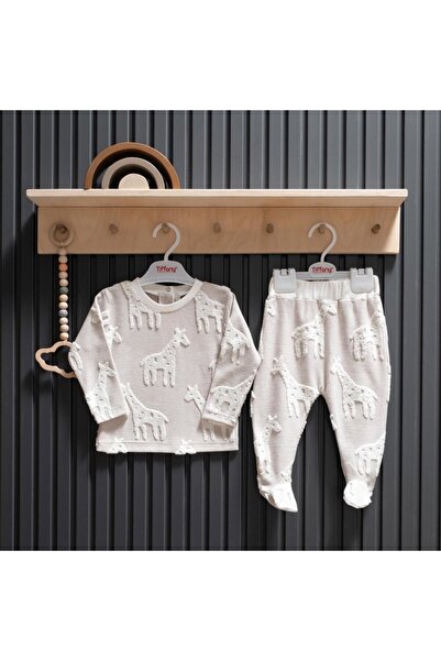 Tiffany Baby Bebek Puffy Graffe Theme Patikli 2'li Takım Ekru 37098