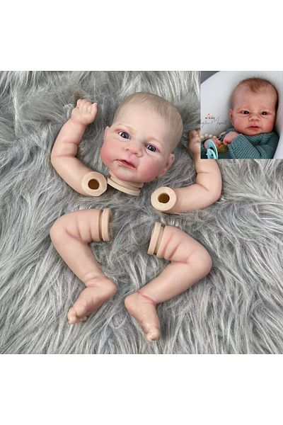 MRB With Cloth Body Painted Kit 17 Inch Painted Vinyl Reborn Doll Kit Elijah Hand-painted Hair Unassembl