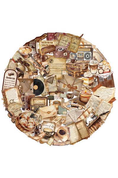 Choice 50pcs 50pcs Retro Cafe Cartoon Graffiti Stickers Skateboard Water Bottle Notebook Mobile Phone Toy D