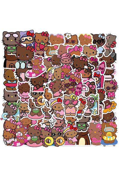 Choice 3cm 66pcs 10/30/66pcs Cute Disney Black Hello Kitty Stickers Sanrio Cartoon Decals Diy Luggage Phone