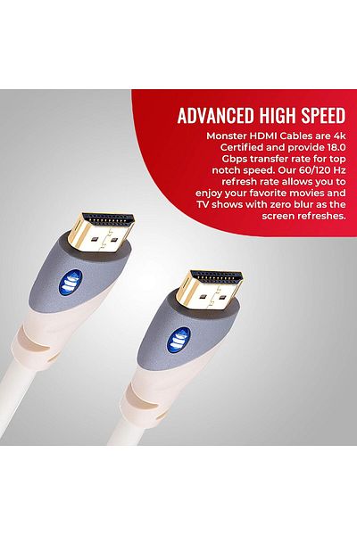MONSTER ESSENTIALS® ULTRAHD 4K  HDMI CABLE  4K HDMI CABLE - 12 FT  LENGTH.