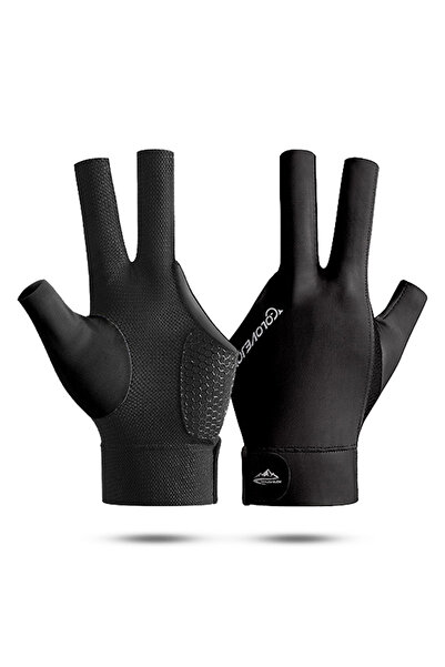 VAKIND قفازات بلياردو سوداء مفتوحة الأصابع، مصنوعة من البوليستر المسامي، قابل...