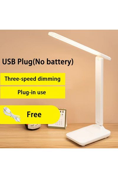 Brangdy Plug In Style Folding Table Lamp Eye Protection Touch Dimmable Led Desk Lamp Bedroom Bedside Study S
