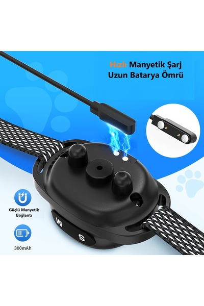 TIZE TZ-MC391G Havlama Eğitim Tasması Şarjlı, Şoksuz, Renkli Ekran, Su Geçirmez, Uyarı Seçimli