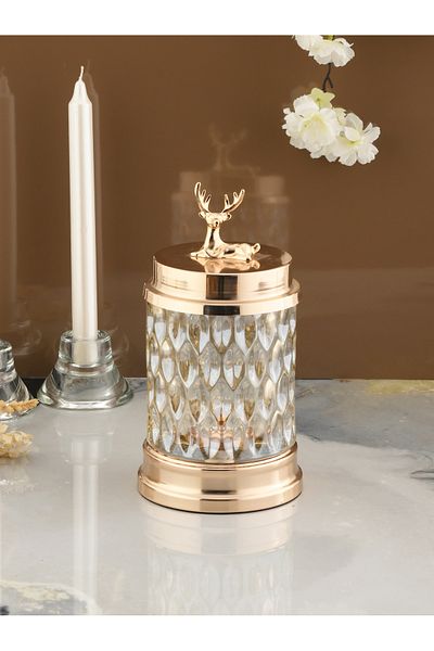AKSESUAR EVRENİ Gavir Deer Decorative Glass Accessory with Cover