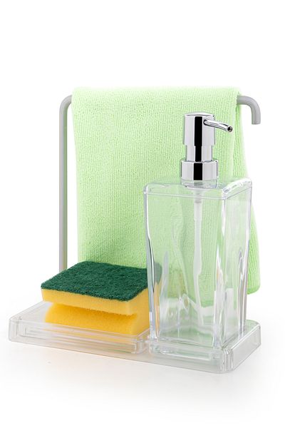 Prima Nova Luna Stainless Aluminum Cloth Hanging Kitchen Liquid Soap Dispenser-Transparent -1