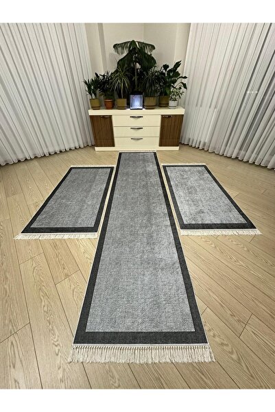 MODKLAS Kaymaz Taban 3 'lü Yatak Odası Halı Takımı 2 Adet 80x150 cm 1 Adet 80...