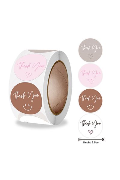 Choice H0406-500pcs Thank You Stickers Roll |1 Inch | Waterproof | 500 Labels For Small Business Stickers|