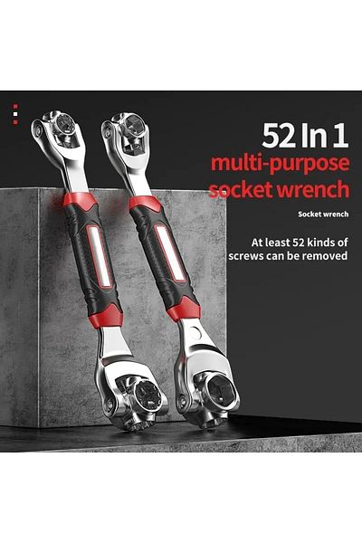 Choice 52 In 1 1pcs 52-in-1 Multi-functional Socket Wrench Set - 8-19mm Non-slip Handle & Rotating Bone Des