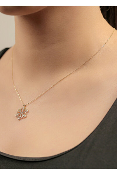 kuyumcu nurettin 2.50 gr (Gram) Kar Tanesi Kolye 14 Ayar Altın 45 cm