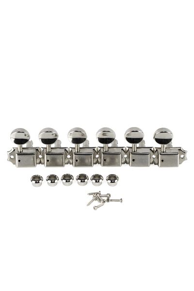 FLEOR Set of Nickel Silver 6-in-line Vintage Electric Guitar Machine Heads Tuners Tuning Keys Peg...