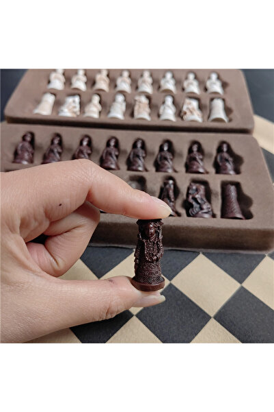 Choice تقليد الشطرنج القديم البوق الراتنج قطع الشطرنج الجلود رقعة الشطرنج 28*28 سنتيمتر (11 بوصة) تشينغ بينغ ج...