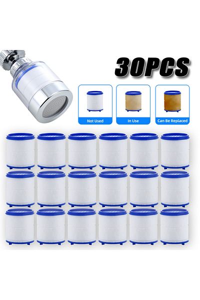 Choice 30PCS Faucet Filter Cartridge Kitchen & Bath Shower Tap Water Filter Clean Dual Cartridge PP Cott...