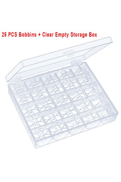 Choice 2 25 Grid Blue Clear Empty Bobbins Storage Box Plastic Bobbins Spool Storage Box For Household Diy .