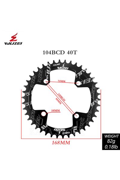 Choice سلسلة دراجة جبلية Wuzei 104bcd 40t ضيقة وواسعة 104 Bcd Crown سلسلة دراجة جبلية 30 32 34 36 38 40t B