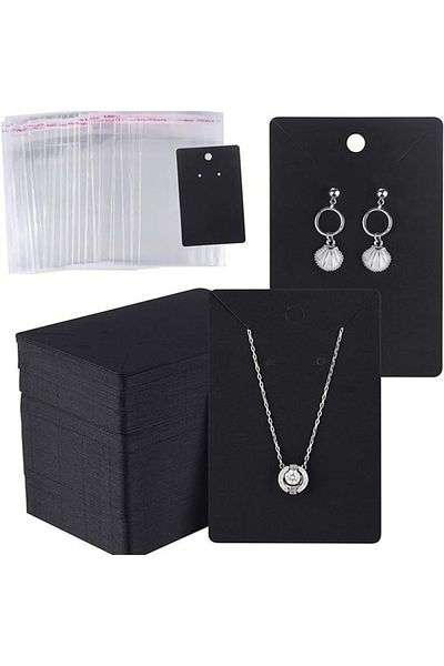 Choice 50card50bag A black 50pcs 6x9cm Blank Necklace Earring Jewelry Cards